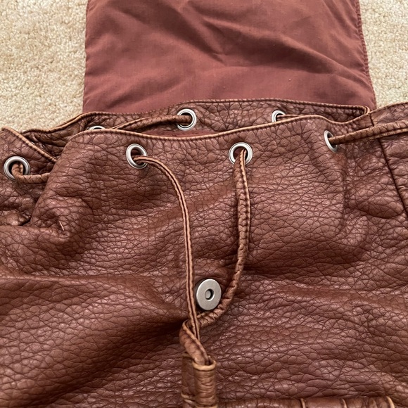 Brown Textured Backpack - Picture 12 of 12